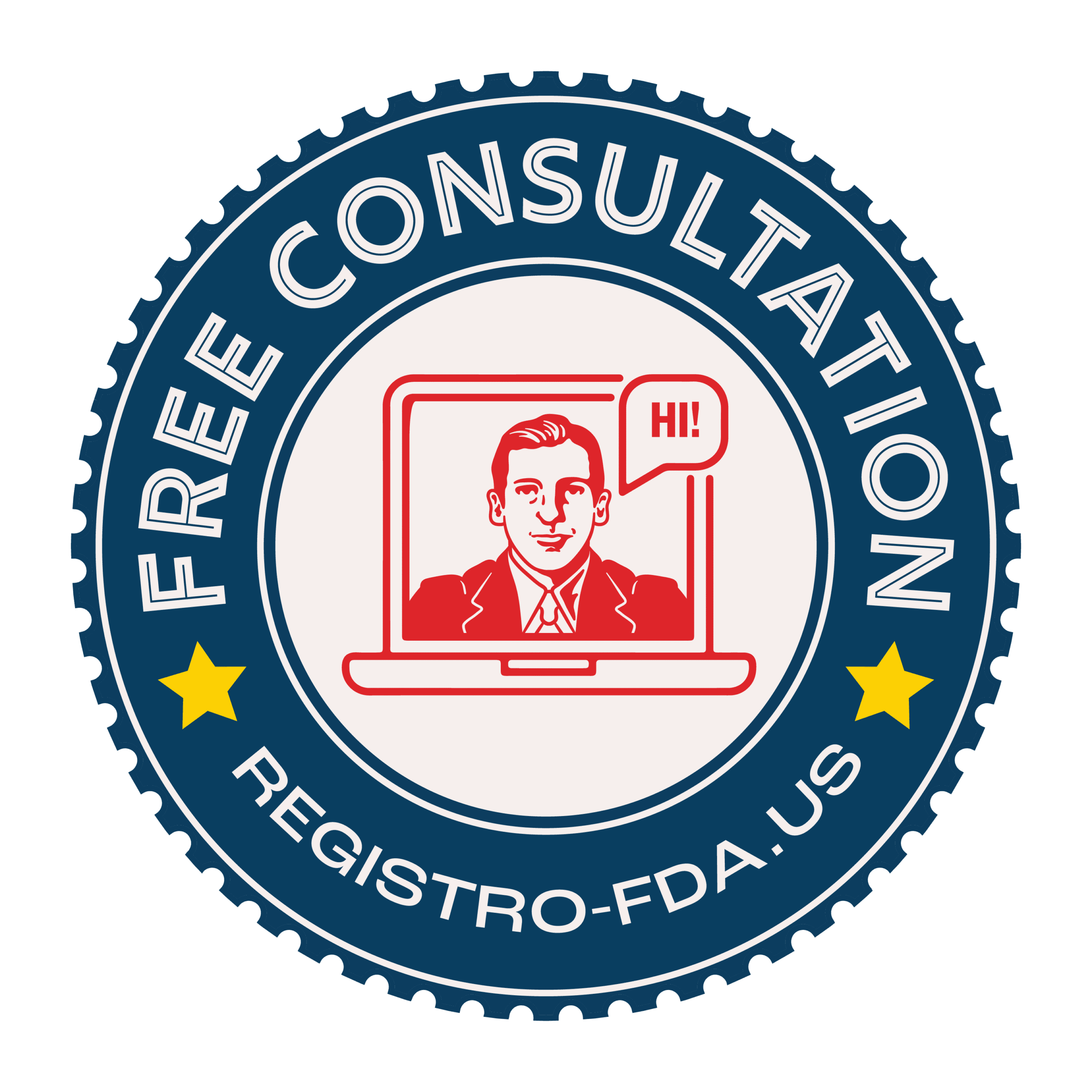 Free Consultation logo by REGISTRO-FDA.US — initial consultation for FDA registration and compliance