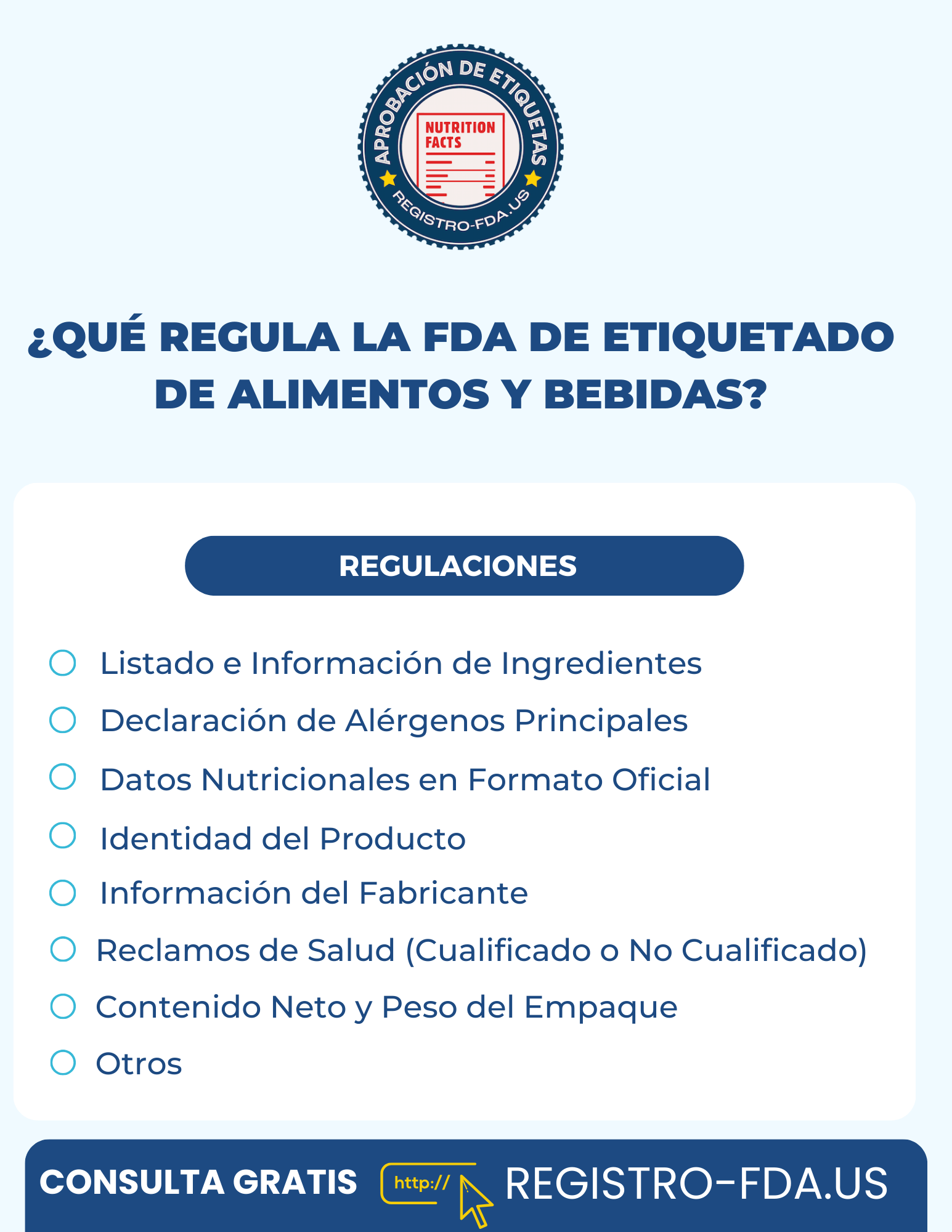 Quién debe revisar el etiquetado de alimentos y bebidas